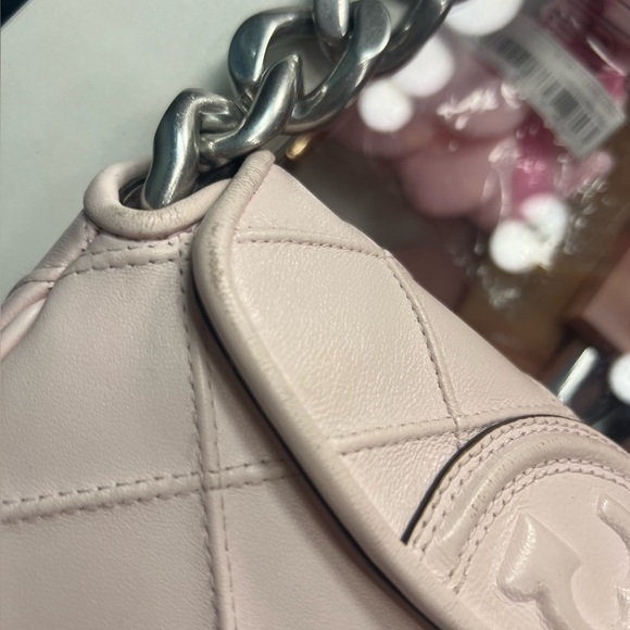 Tory Burch Mini Fleming Soft Polished-Grain Crescent Bag - Picture 4 of 8